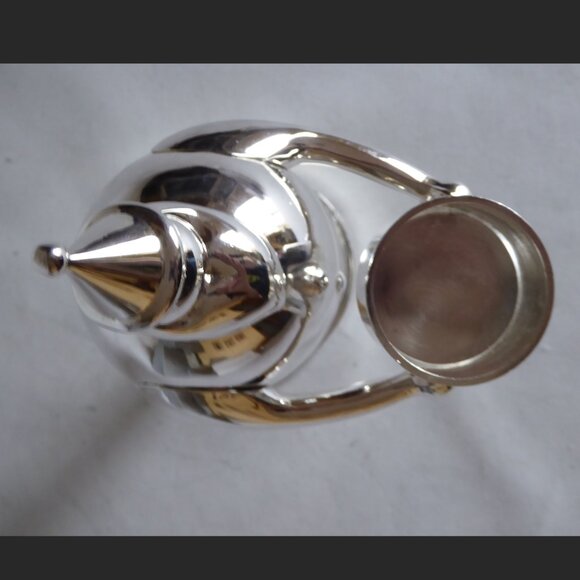 NEW VINTAGE 7.5” POTTERY BARN SILVER PLATE SANTA CLAUS TEA LIGHT CANDLE HOLDER - Picture 10 of 10